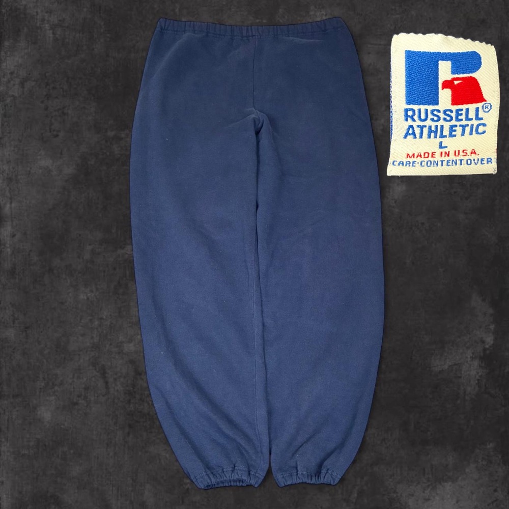 Vintage Russell Athletic Navy Blue Blank Sweatpants Men's Size Large Made in USA